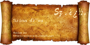 Szina Éva névjegykártya