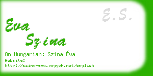 eva szina business card