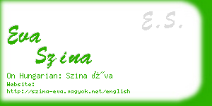 eva szina business card